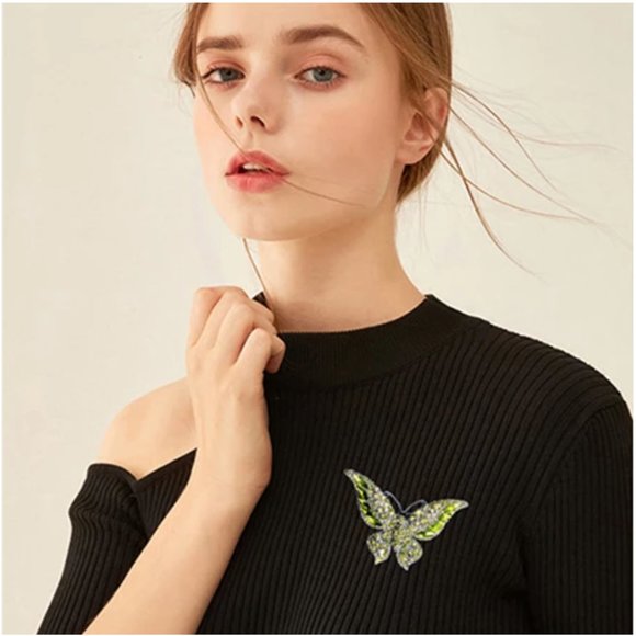 Gorgeous Large Crystal Rhinestone Butterfly Brooch / Necklace Pendant - Picture 7 of 9